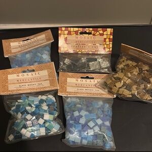 Mosaic Mercantile Glass Mosaic Tiles - Blue, Clear, Gold